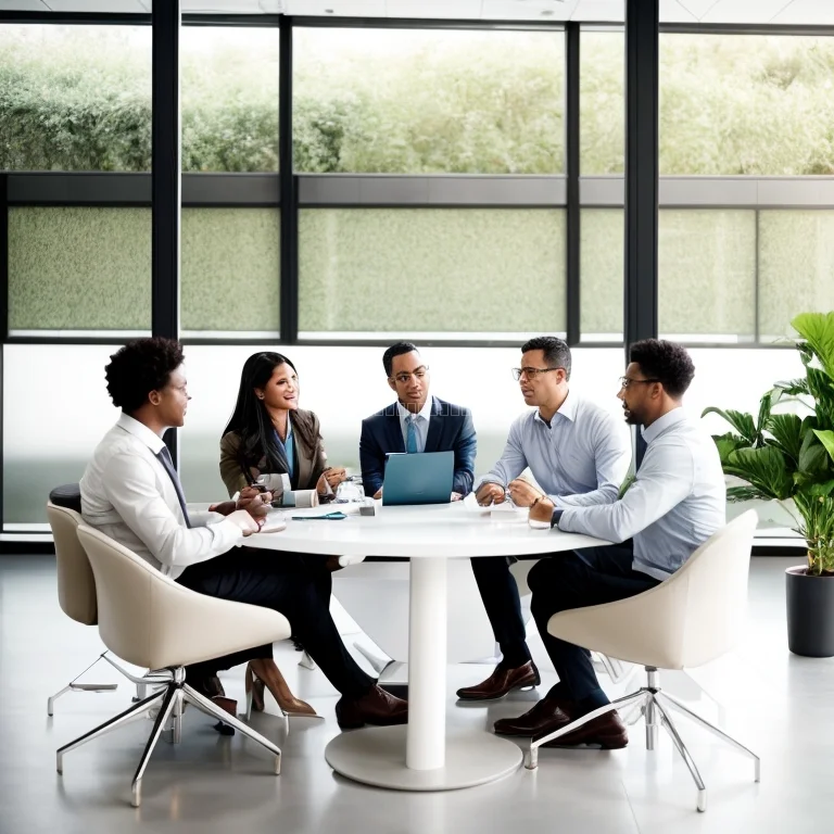 Team collaborating in a values-based leadership workshop